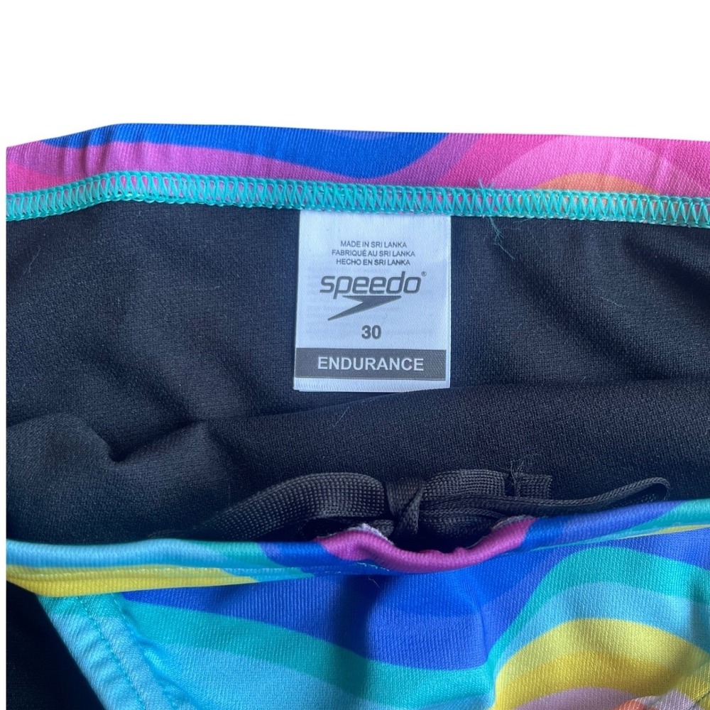 Speedo Mens Sz 30 Vibe Rainbow Wave Swim Brief Trunks Eco Endurance Recycled NWT - Picture 4 of 9